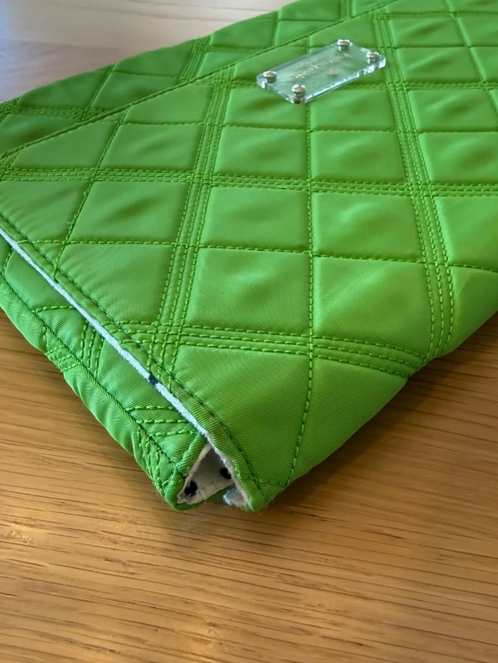 Kate Spade New York Quilted Nylon Tablet Sleeve – Vibrant Lime Green